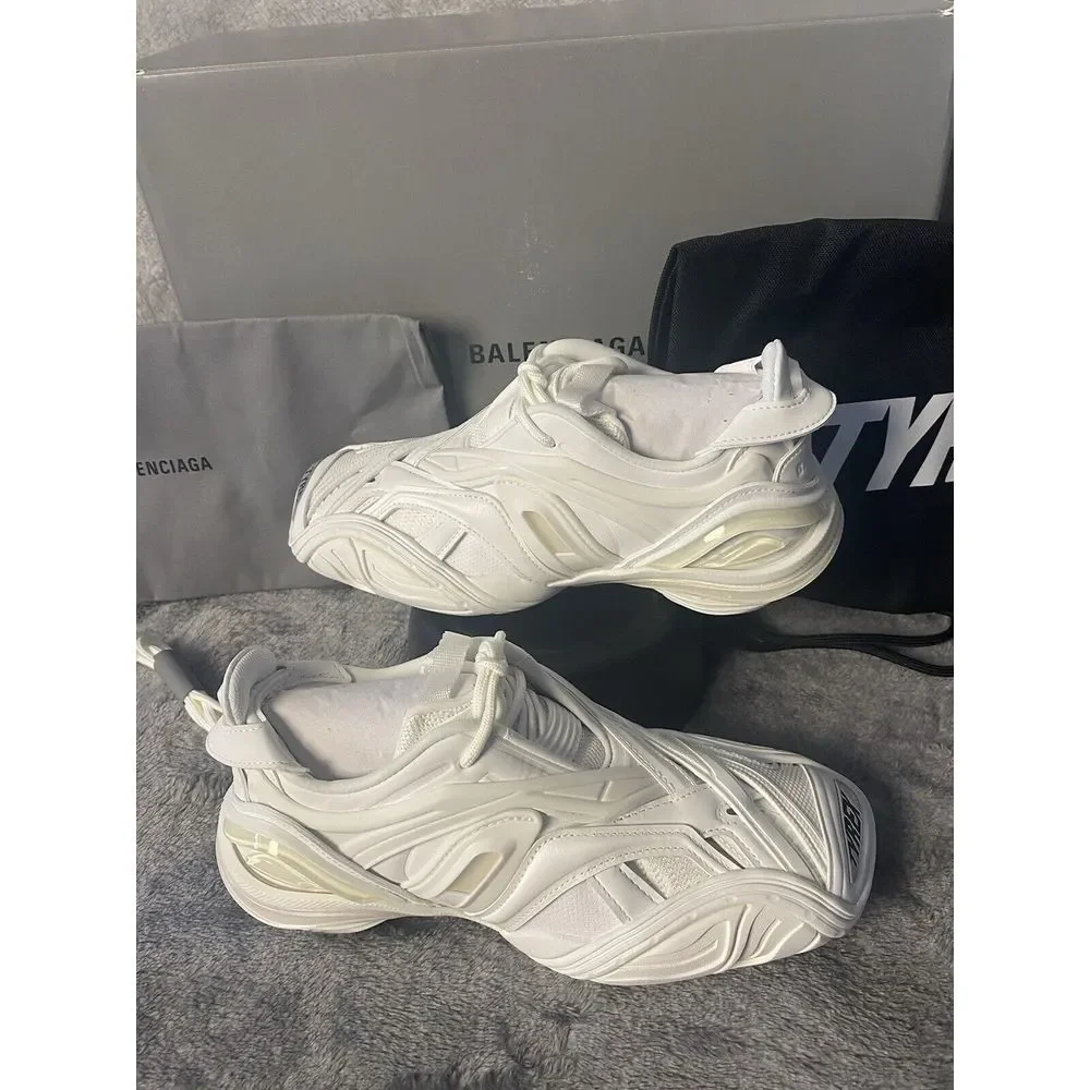 Balenciaga White Rubber and Mesh Tyrex Sneakers Monochrome Size  EU 38/US 7.5